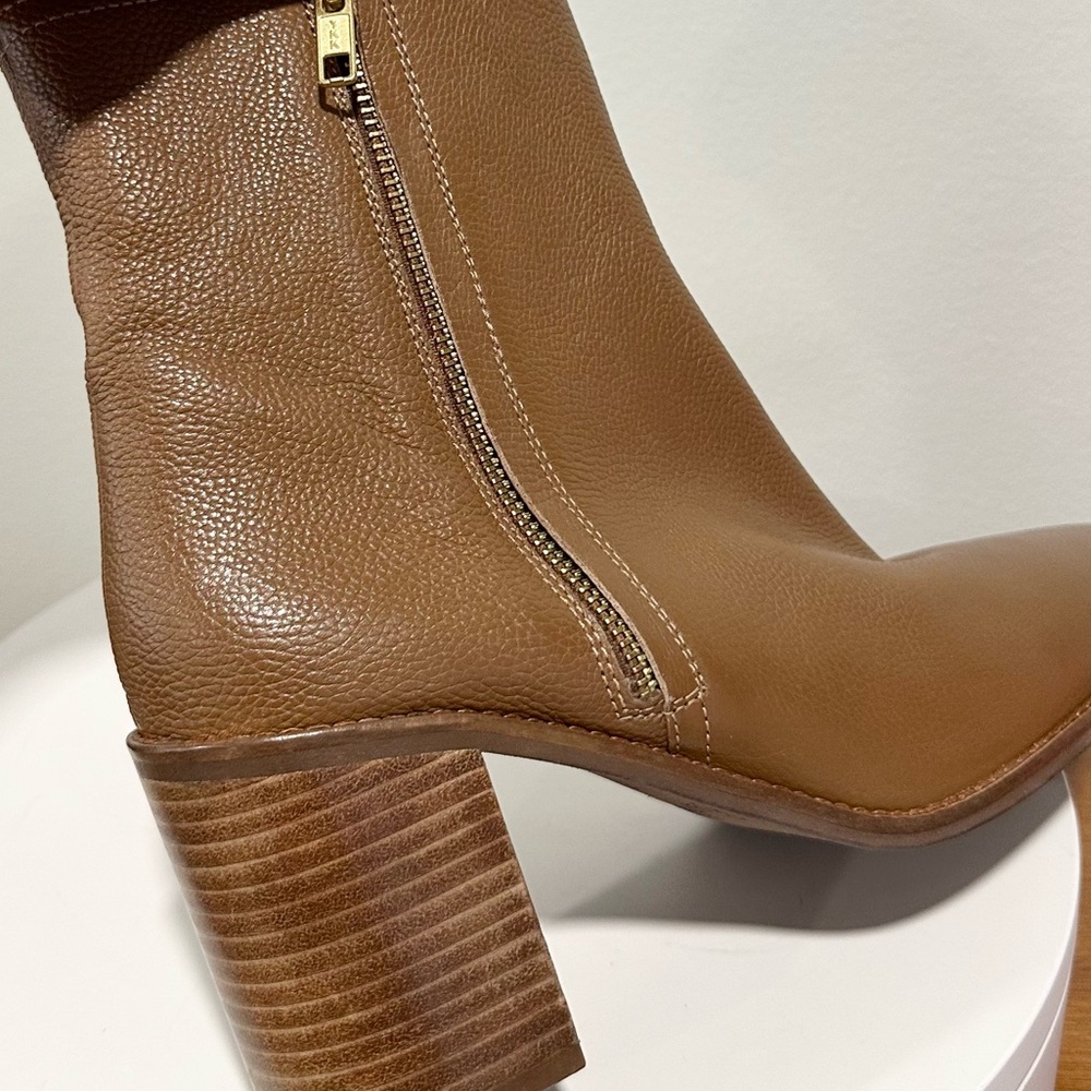 Seychelles Tan Leather Block Heel Ankle Boots - Picture 11 of 13